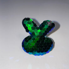 Load image into Gallery viewer, 7-Pack of Sparkly Reversible Sequin Hair Ties (Flower, Heart, Mermaid Tail, Butterfly, Star, Mouse Ears, Bear)