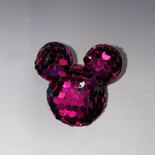 Load image into Gallery viewer, 7-Pack of Sparkly Reversible Sequin Hair Ties (Flower, Heart, Mermaid Tail, Butterfly, Star, Mouse Ears, Bear)