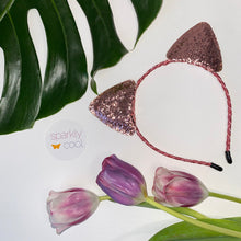 Load image into Gallery viewer, Sparkly Glitter Cat Ears Headband
